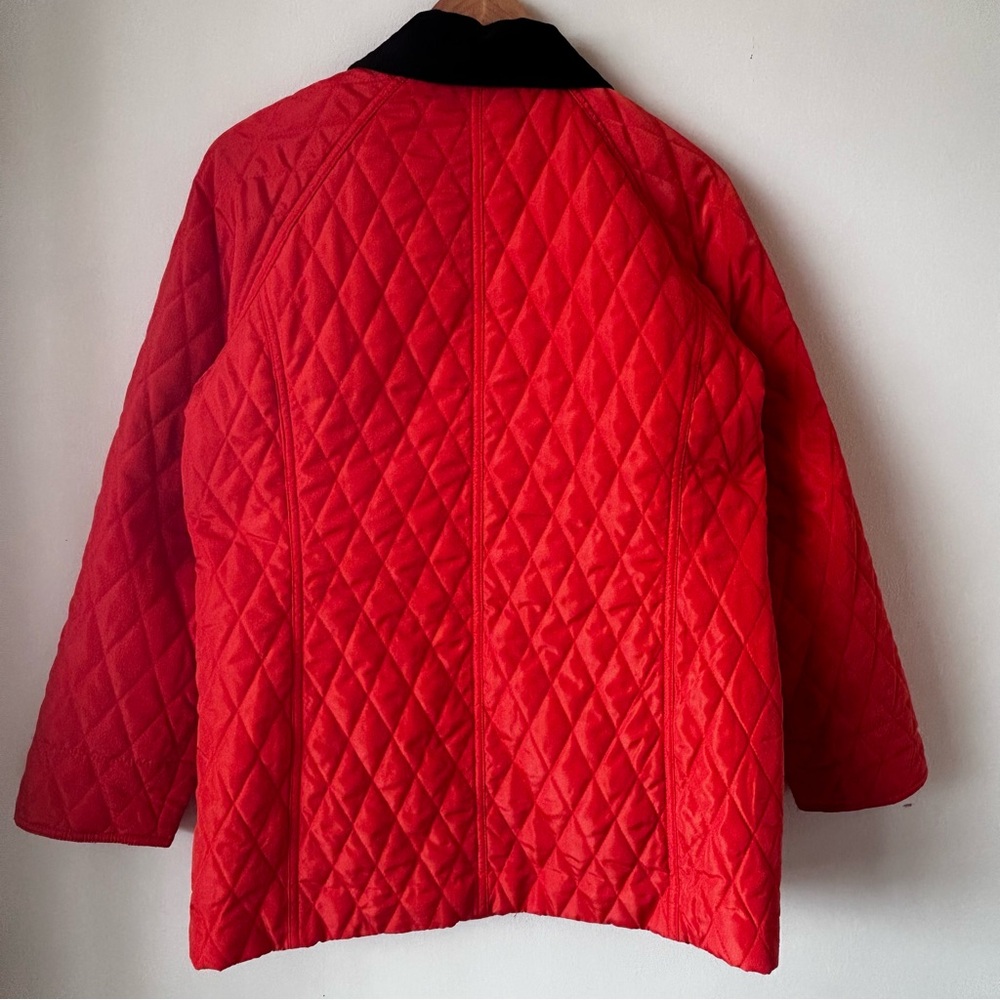 Sharon Young Quilted Classic Preppy Heritage Barn Chore Coat Orange Red Vintage - Picture 3 of 15